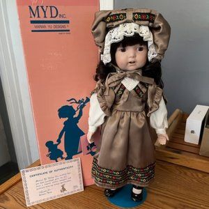 Marian Yu Design MYD 16 Bisque Doll SCHOOL GIRL Beautiful w/box